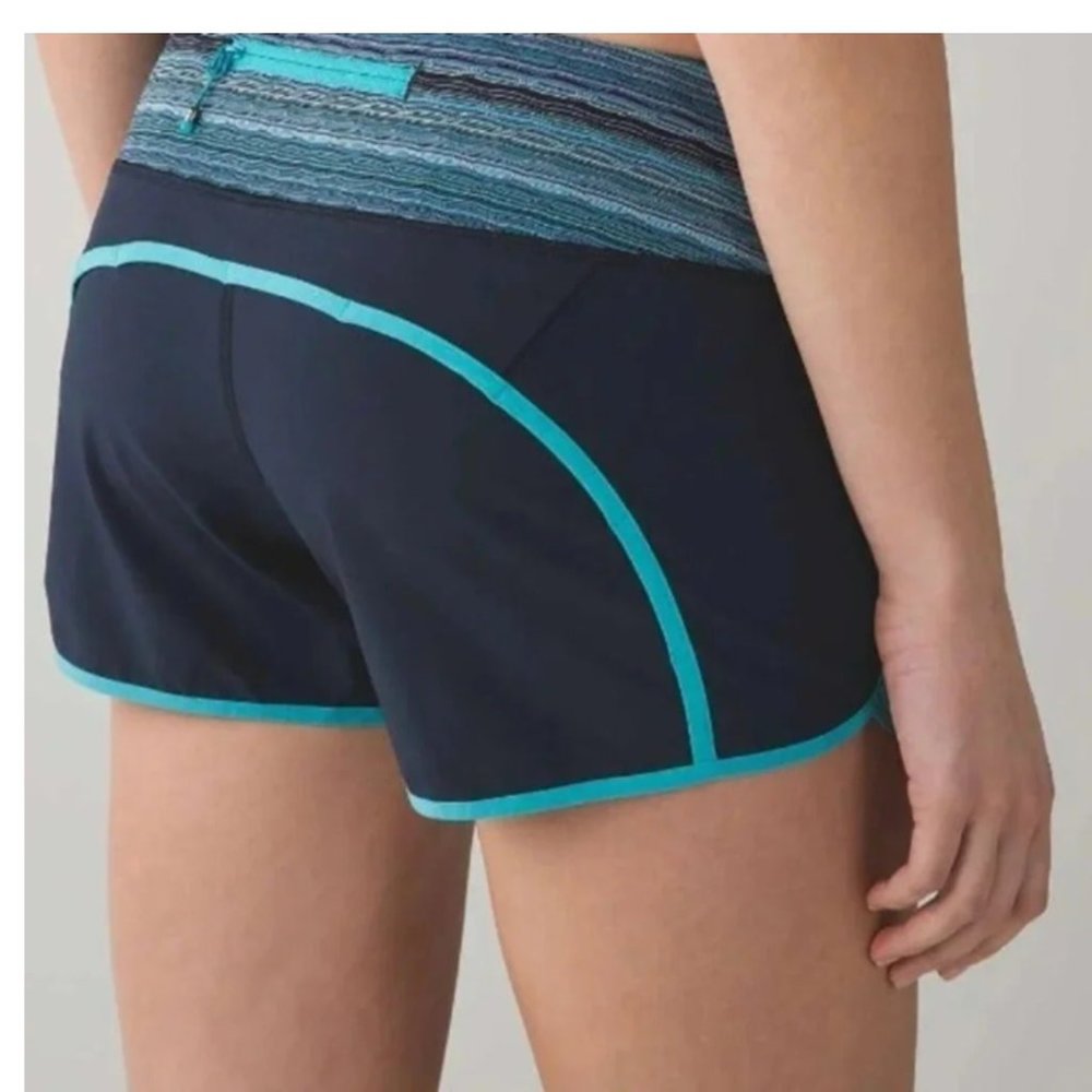 Lululemon Run Times Short 4-way Stretch 4" Inkwell Space Dye Twist Naval Blue 6